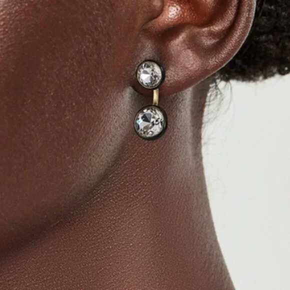 Roxanne Assoulin Back in Black Float Earrings Black Sliver